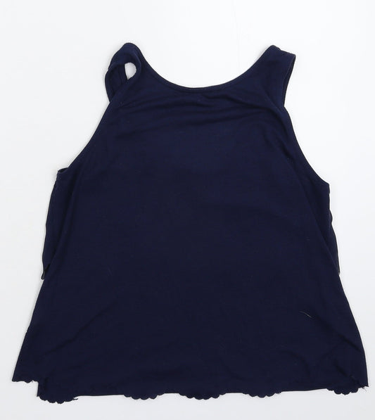 Womens UK Size 10 River Island Blue Basic Tank