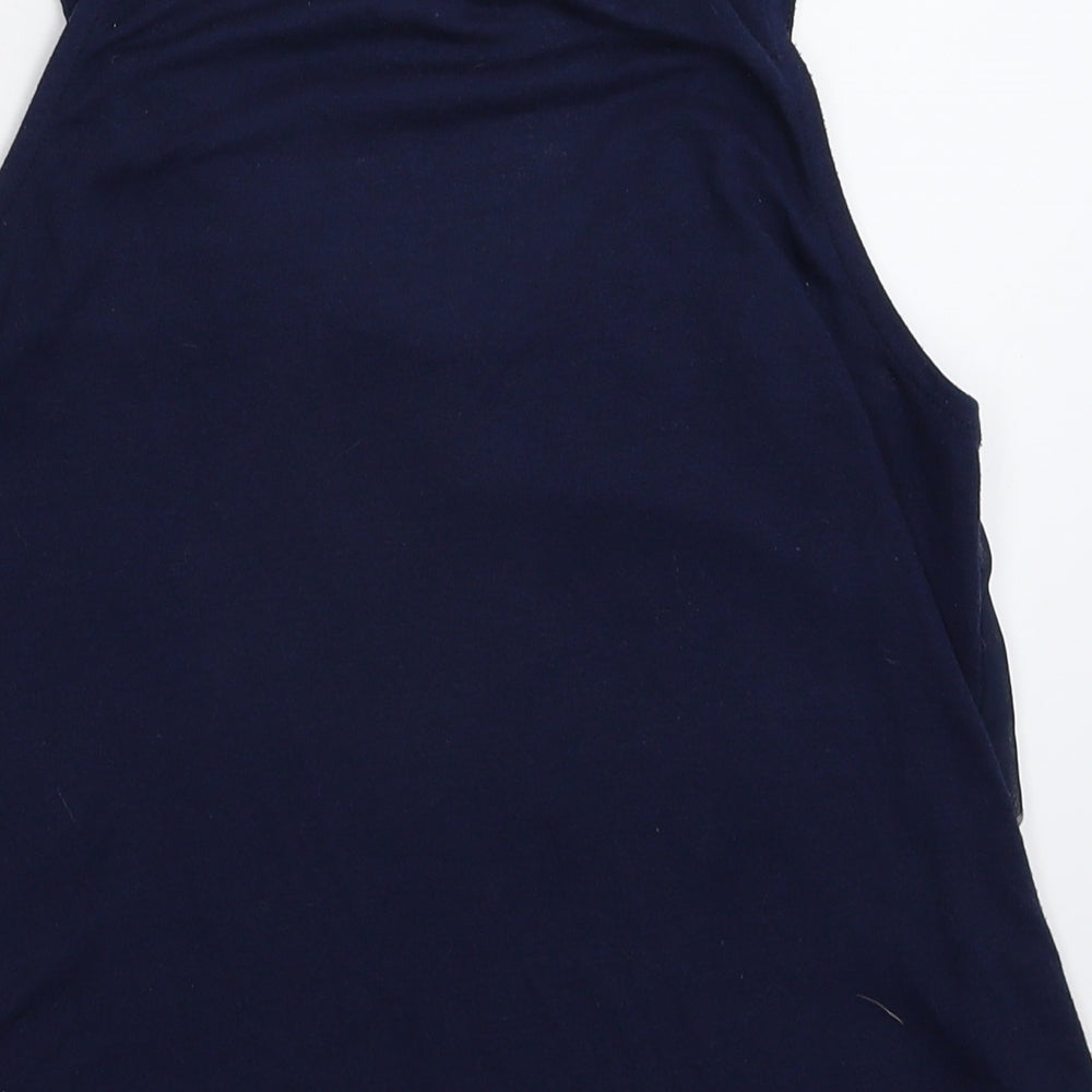 Womens UK Size 10 River Island Blue Basic Tank
