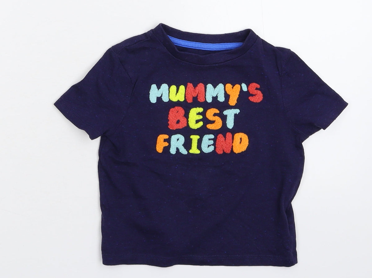 Additional front view of Very Baby Blue Basic T-Shirt, size 9-12, Months