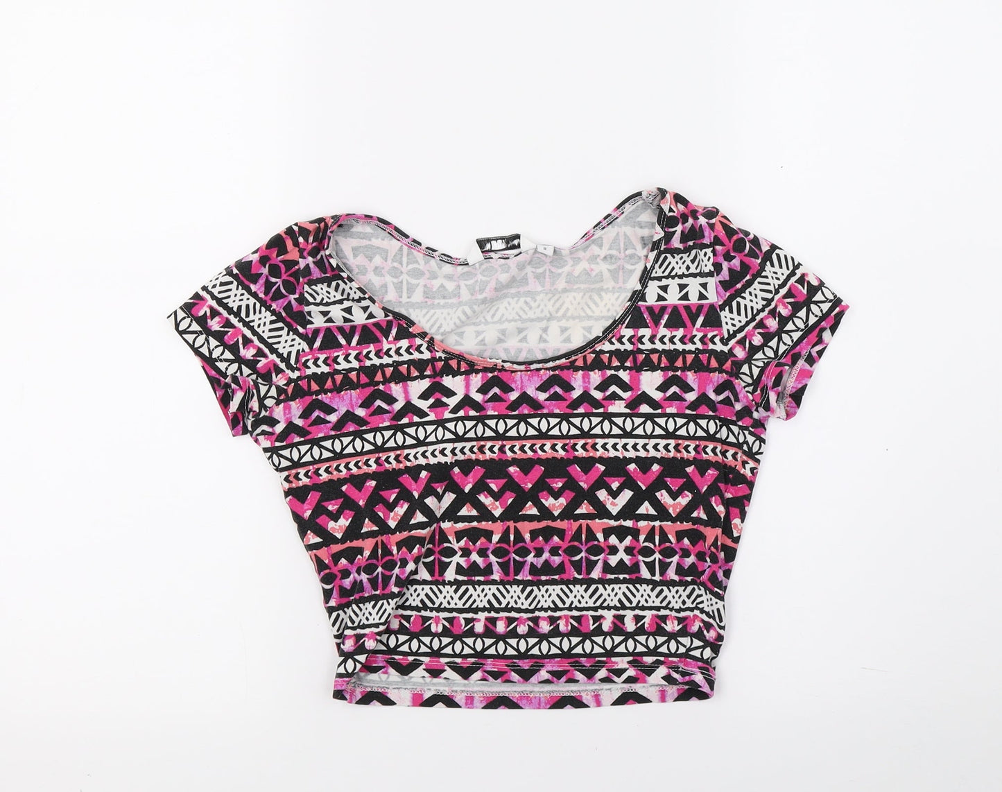 Womens UK Size 8 New Look Pink Basic T-Shirt