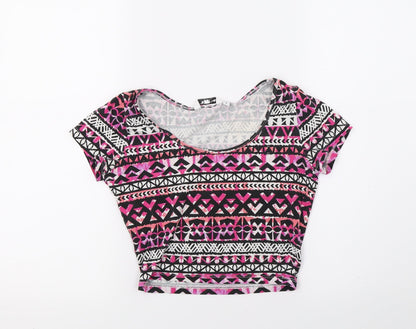 Womens UK Size 8 New Look Pink Basic T-Shirt