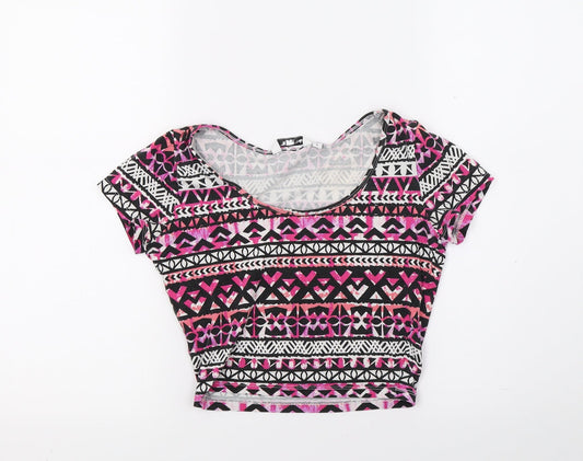 Womens UK Size 8 New Look Pink Basic T-Shirt