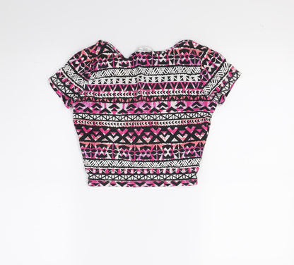 Womens UK Size 8 New Look Pink Basic T-Shirt
