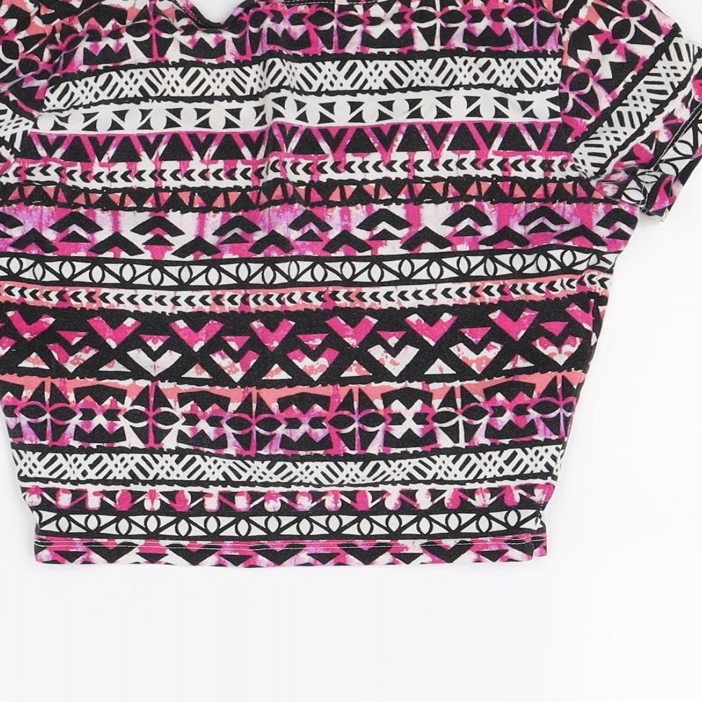 Womens UK Size 8 New Look Pink Basic T-Shirt