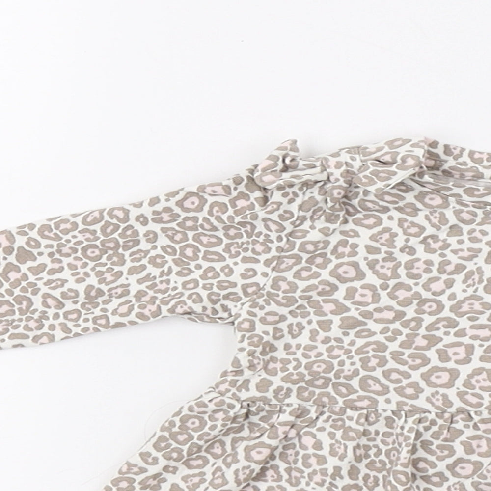 name it Girls Brown Animal Print  A-Line  Size 0-3 Months