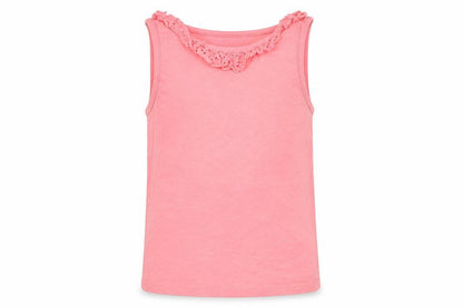 Front view of Nutmeg girls’ red basic tank, size 3, years