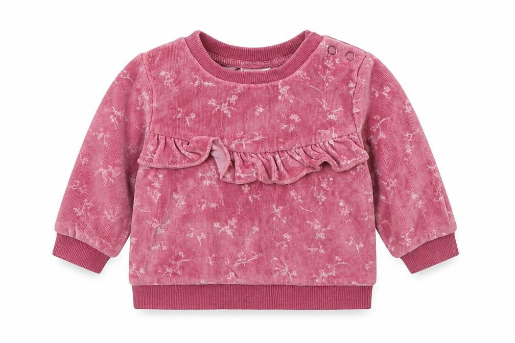 Front view of Next Baby Red Fleece jumper, size 0-3, Months