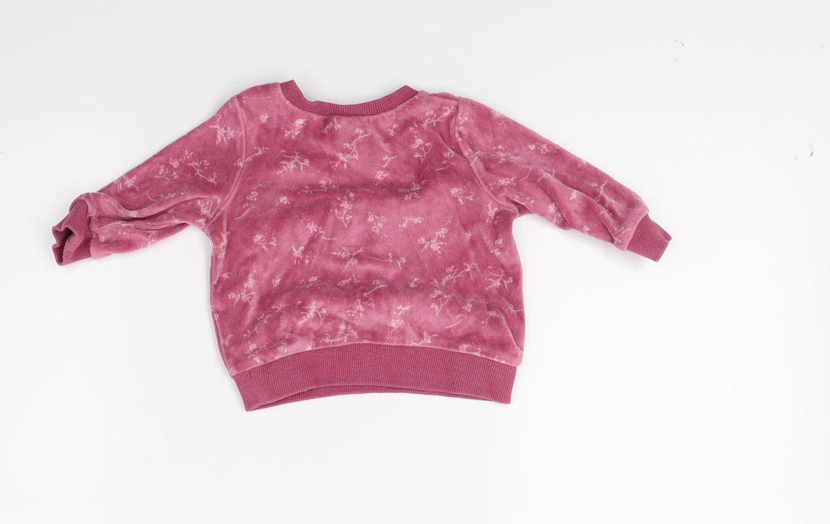 Back view of Next Baby Red Fleece jumper, size 0-3, Months