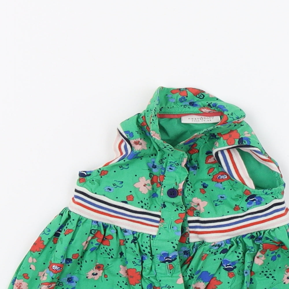 NEXT Girls Green Floral  A-Line  Size 0-3 Months