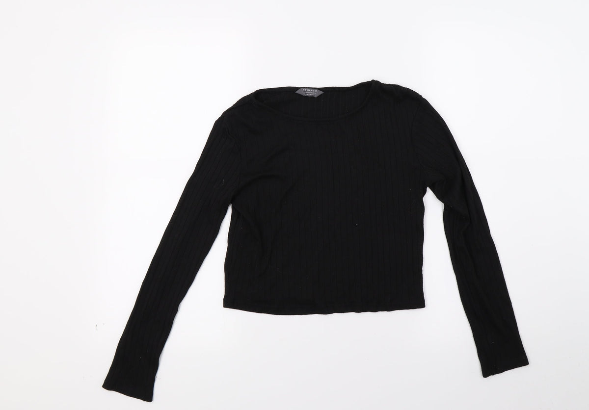 Primark Girls Black  Jersey Pullover Jumper Size 13 Years