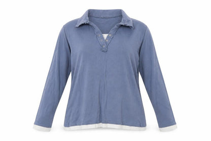 Cherokee Womens Blue   Henley Sweatshirt Size 16