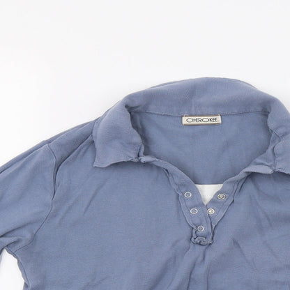 Cherokee Womens Blue   Henley Sweatshirt Size 16
