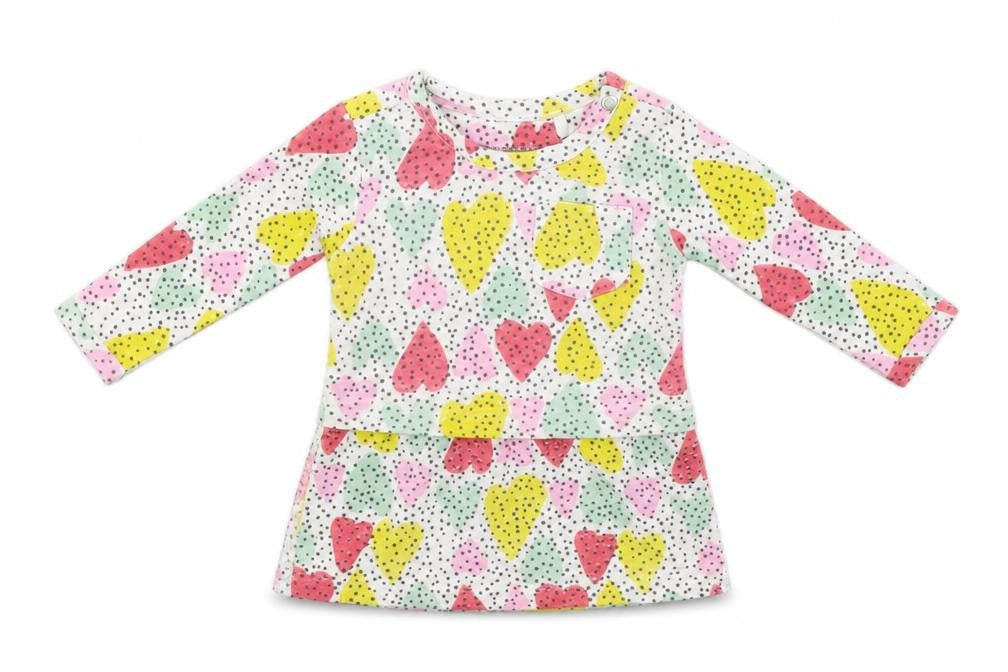 Front view of Noppies girls’ white a-line, size 3-6, months