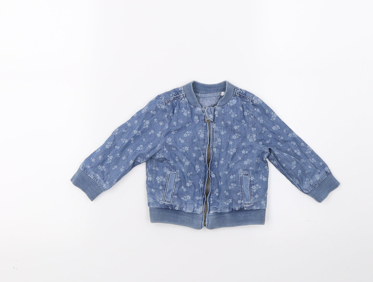 TU Baby Blue Floral  Jacket Coat Size 3-6 Months