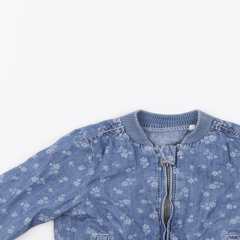 TU Baby Blue Floral  Jacket Coat Size 3-6 Months