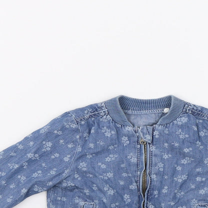TU Baby Blue Floral  Jacket Coat Size 3-6 Months