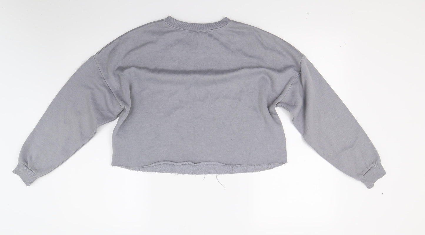 New Look Girls Grey   Pullover Hoodie Size 13 Years  - Croped Boston