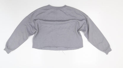 New Look Girls Grey   Pullover Hoodie Size 13 Years  - Croped Boston