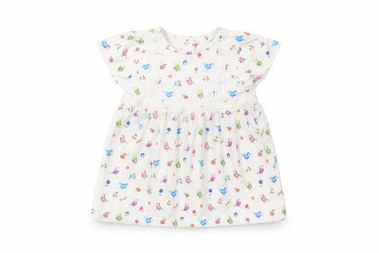 Mini Club Girls White Floral  T-Shirt Dress  Size 0-3 Months
