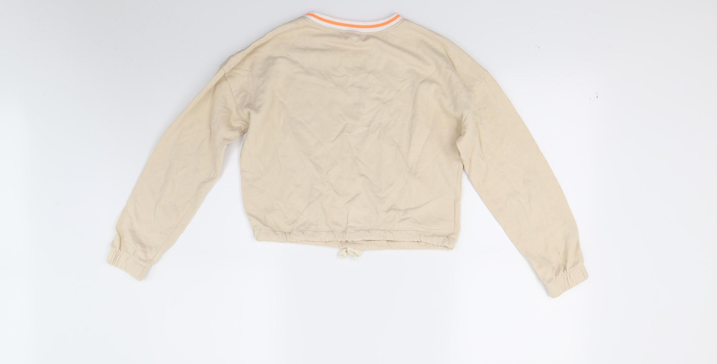 H&M Girls Beige   Pullover Sweatshirt Size 11-12 Years  - Croped