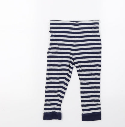 F&F Girls Blue Striped  Jogger Trousers Size 2 Years - Leggins