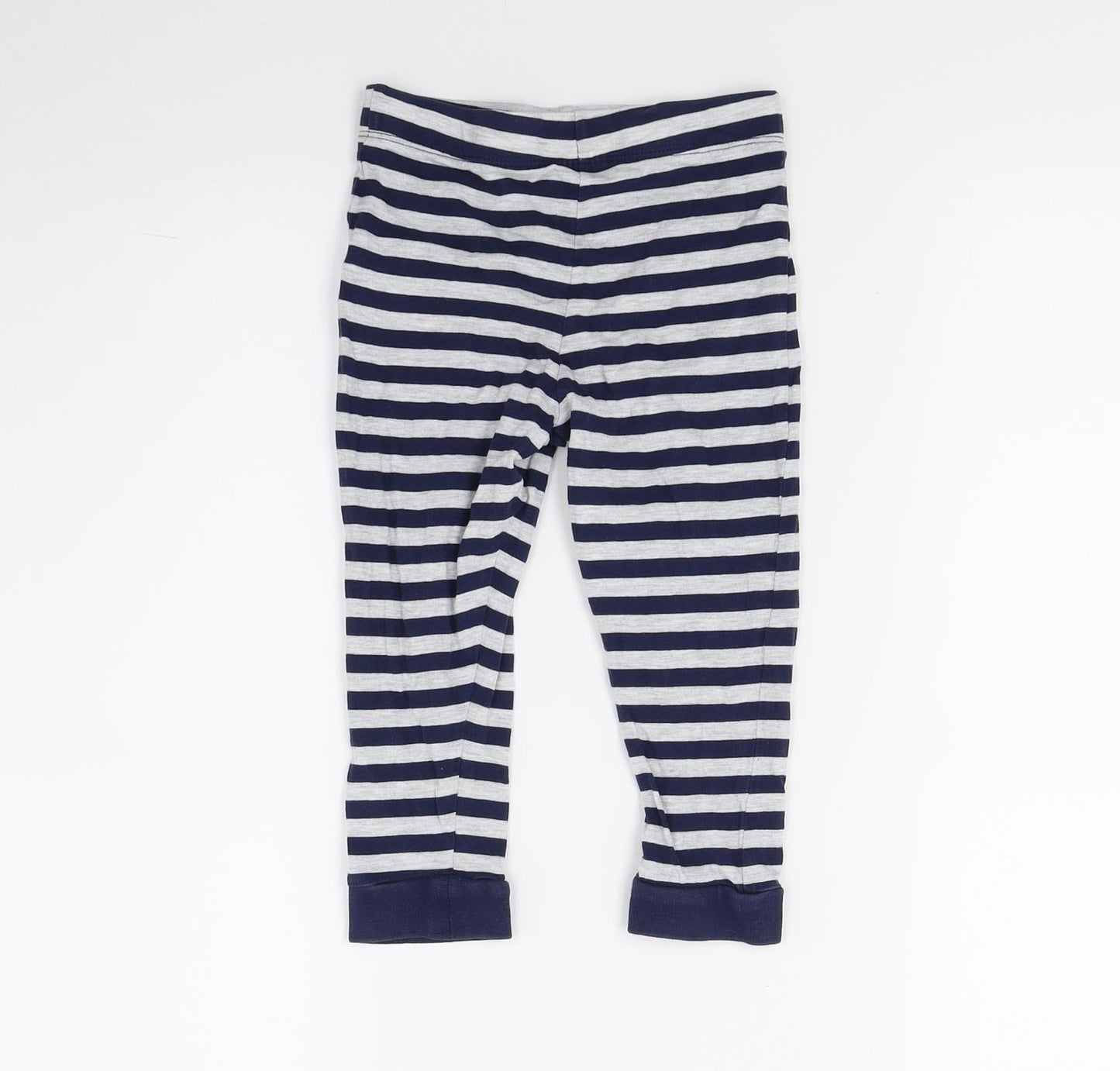 F&F Girls Blue Striped  Jogger Trousers Size 2 Years - Leggins
