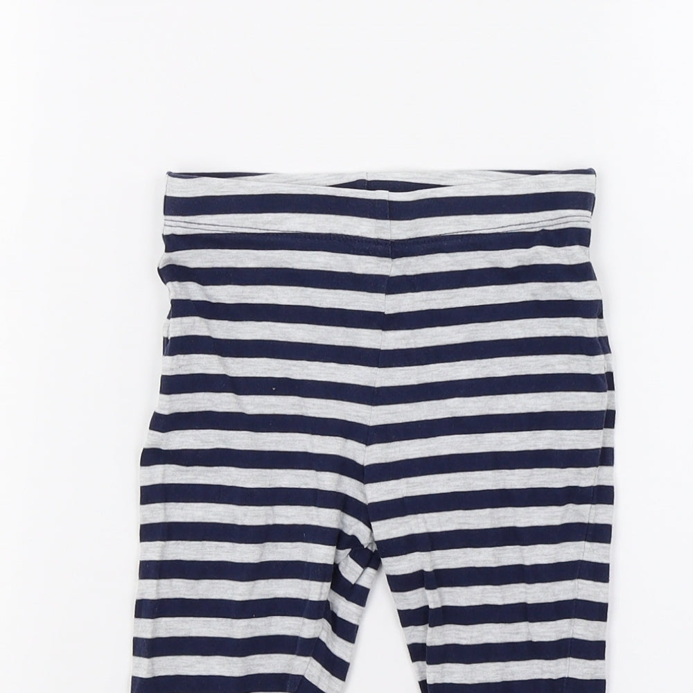 F&F Girls Blue Striped  Jogger Trousers Size 2 Years - Leggins