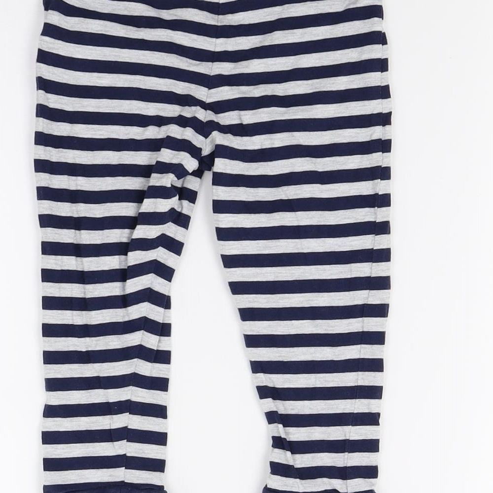 F&F Girls Blue Striped  Jogger Trousers Size 2 Years - Leggins