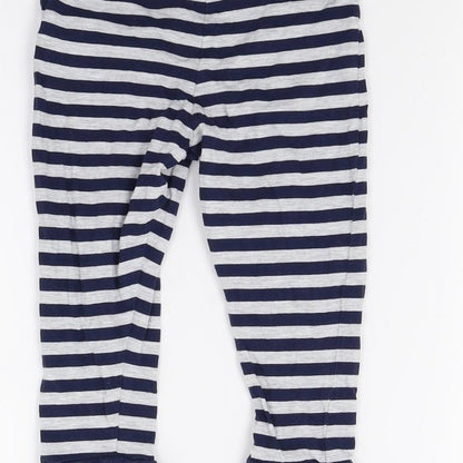 F&F Girls Blue Striped  Jogger Trousers Size 2 Years - Leggins