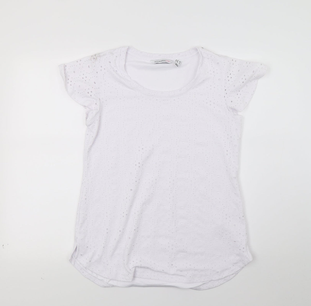Additional front view of Live girls’ white basic t-shirt, size XS