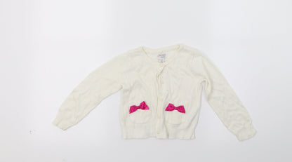 1989 Place Girls White   Cardigan Jumper Size 2 Years