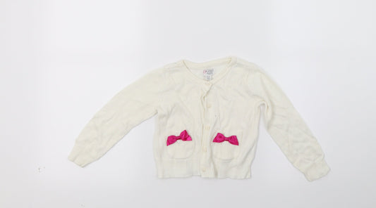 1989 Place Girls White   Cardigan Jumper Size 2 Years