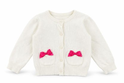 Girls UK Size 2 Years 1989 Place White Cardigan Jumper