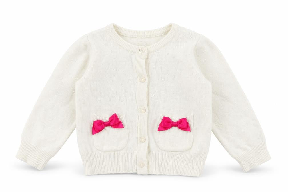 Girls UK Size 2 Years 1989 Place White Cardigan Jumper