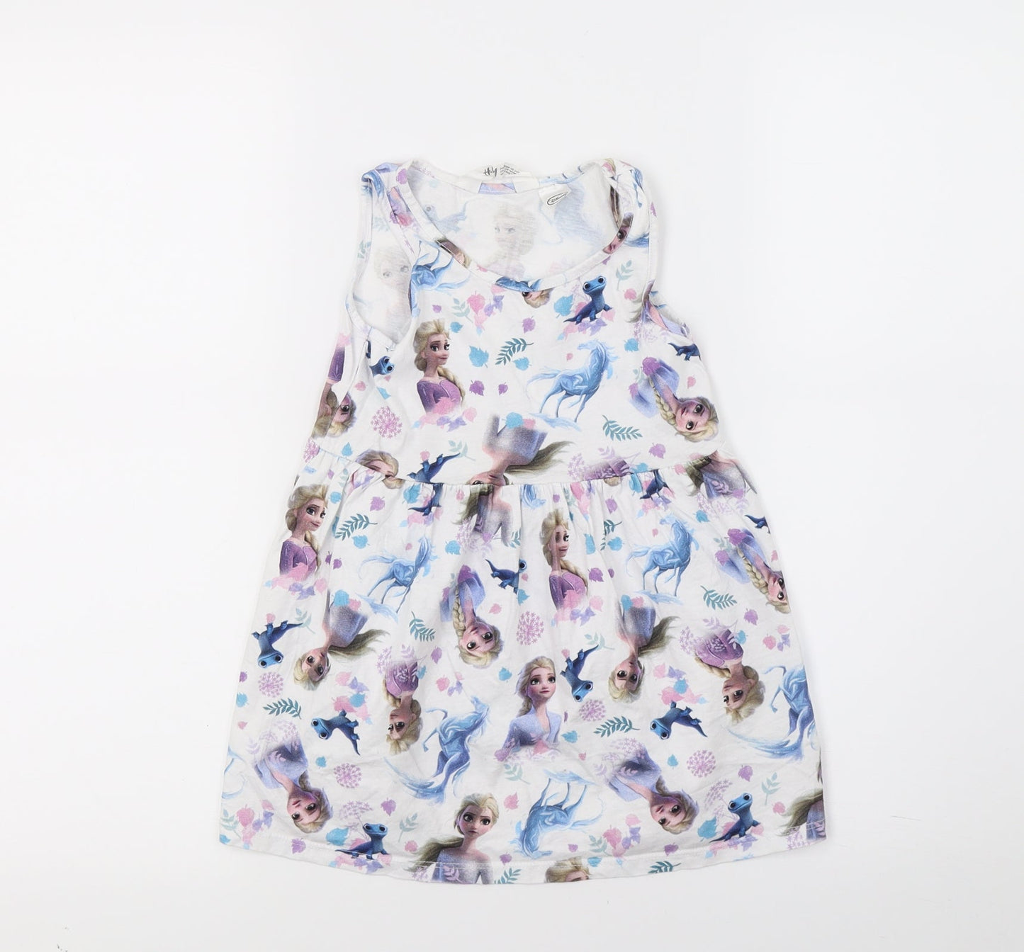 H&M Girls White  Jersey A-Line  Size 3-4 Years  - Princess
