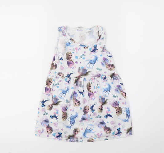 H&M Girls White  Jersey A-Line  Size 3-4 Years  - Princess