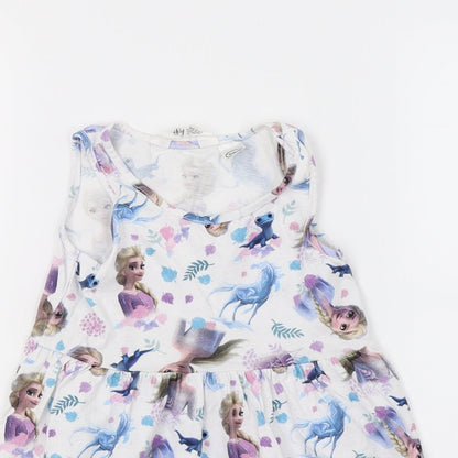 H&M Girls White  Jersey A-Line  Size 3-4 Years  - Princess