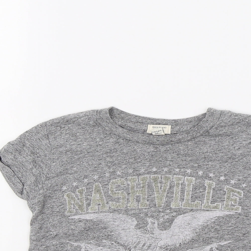 River Island Girls Grey   Basic T-Shirt Size 2-3 Years  - Nashville