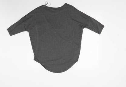 Womens UK Size 10 Peacocks Grey Basic T-Shirt