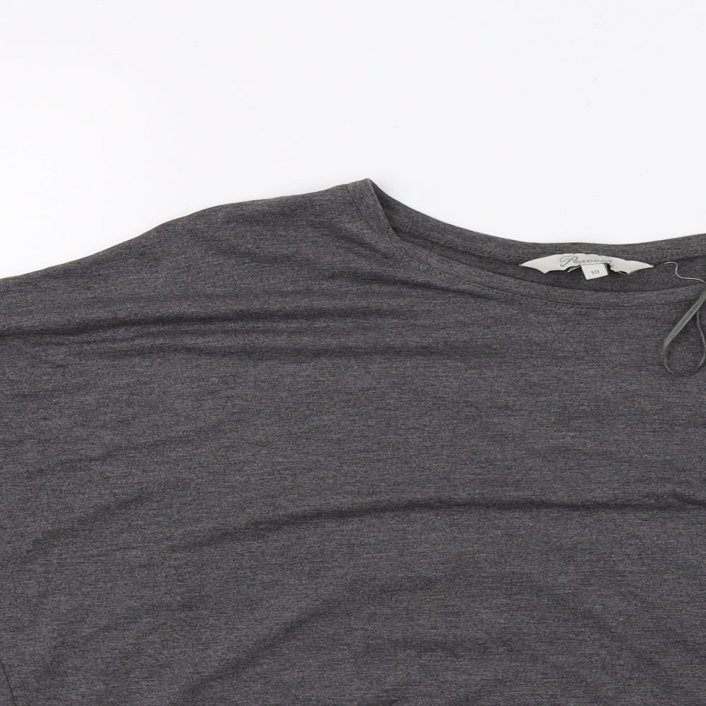 Womens UK Size 10 Peacocks Grey Basic T-Shirt