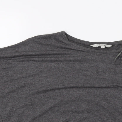 Womens UK Size 10 Peacocks Grey Basic T-Shirt