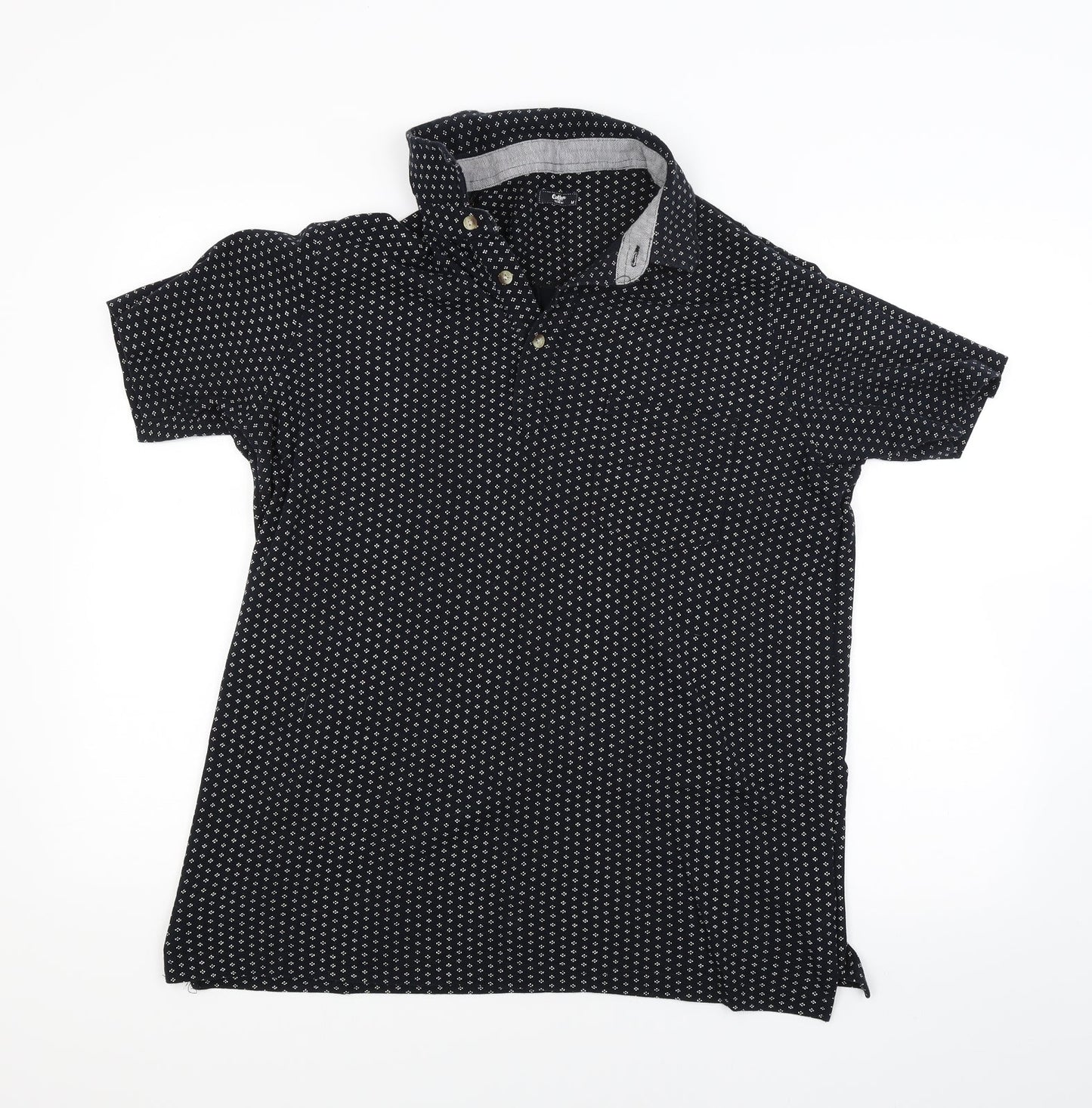 Cotton Traders Womens Beige Polka Dot  Basic Blouse Size M