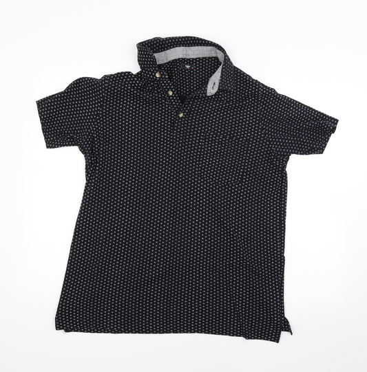 Cotton Traders Womens Beige Polka Dot  Basic Blouse Size M