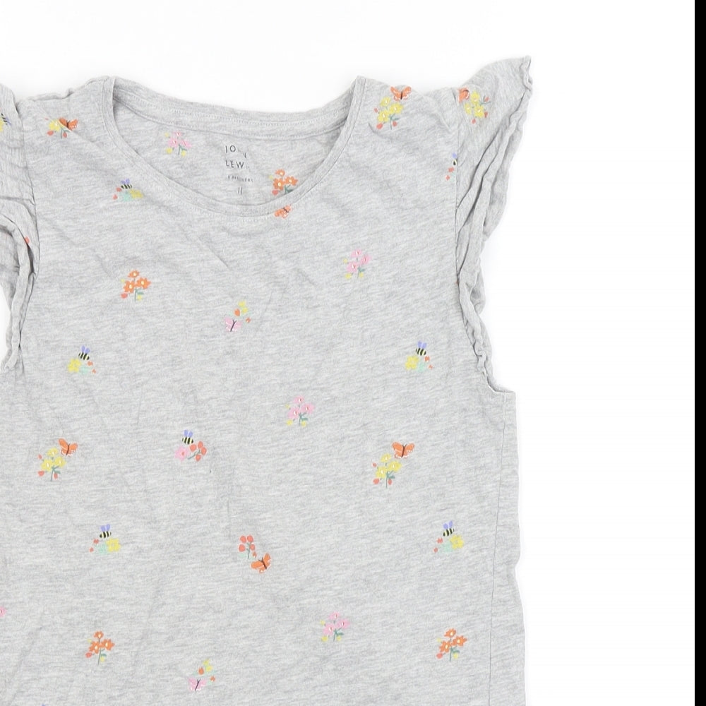 John Lewis Girls Grey   Basic Blouse Size 11 Years  - butterflies
