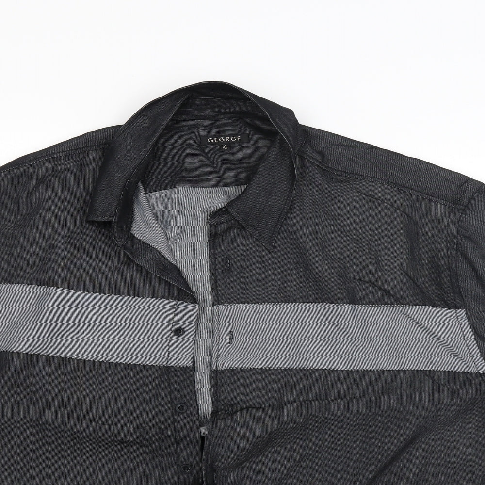 George Mens Black    Button-Up Size XL