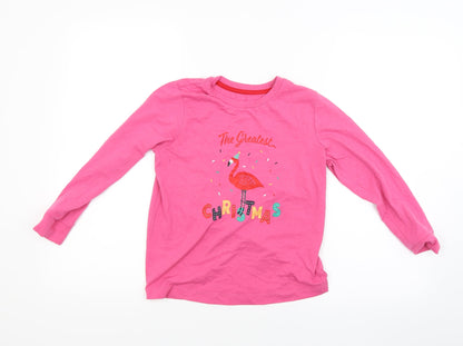 Front view of Preworn girls’ pink basic t-shirt, size 9, years