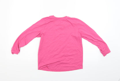 Back view of Preworn girls’ pink basic t-shirt, size 9, years