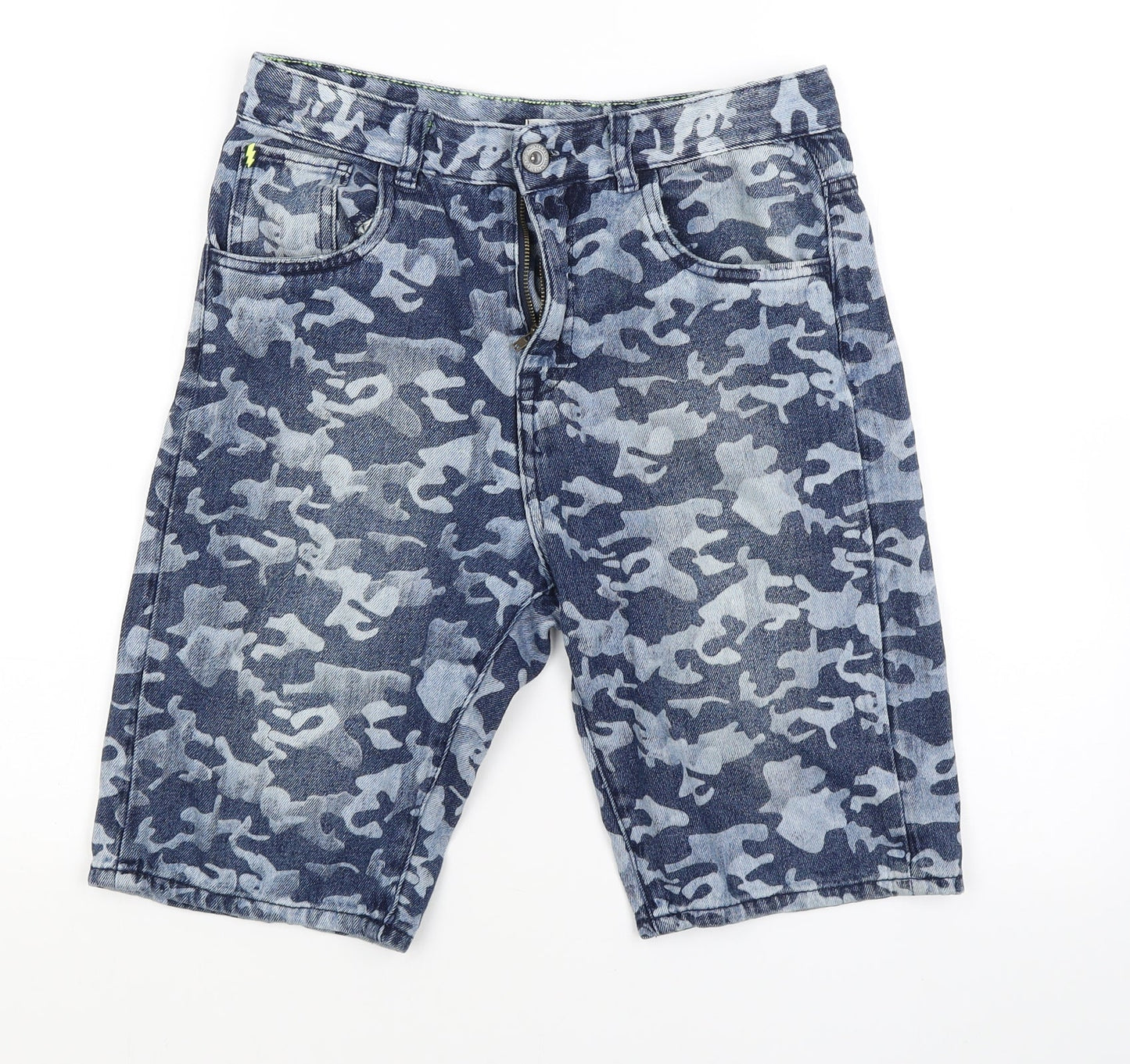 Preworn Girls Blue Camouflage  Biker Shorts Size 13 Years