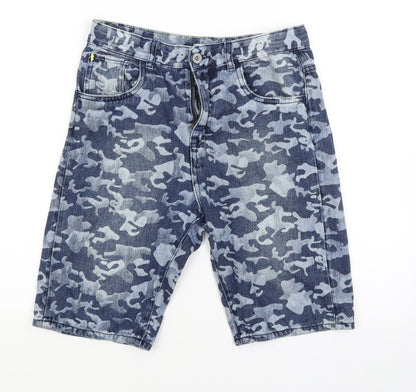 Preworn Girls Blue Camouflage  Biker Shorts Size 13 Years