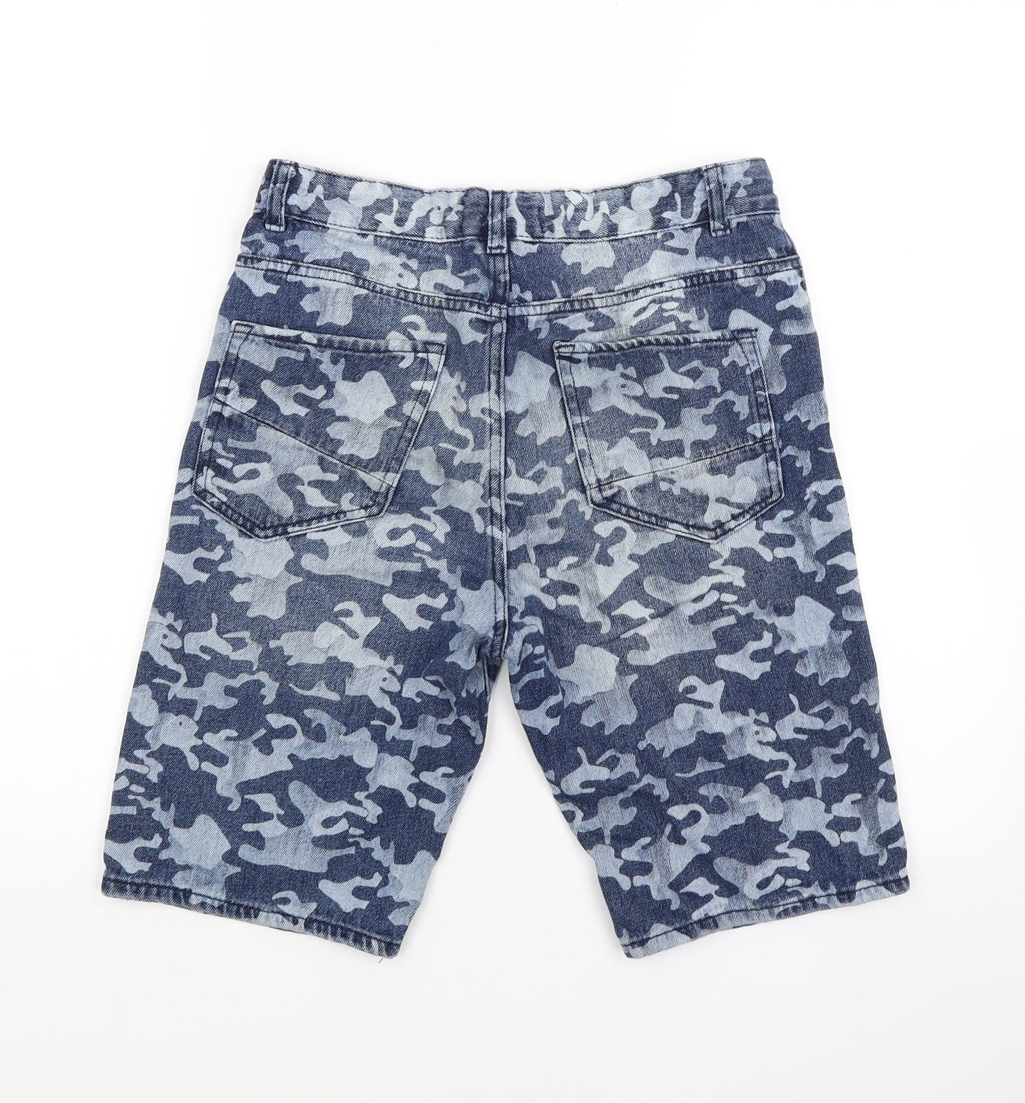 Preworn Girls Blue Camouflage  Biker Shorts Size 13 Years